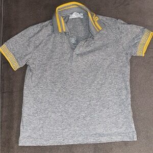 Kids Versace Gray and Yellow Polo Shirt Classic Style